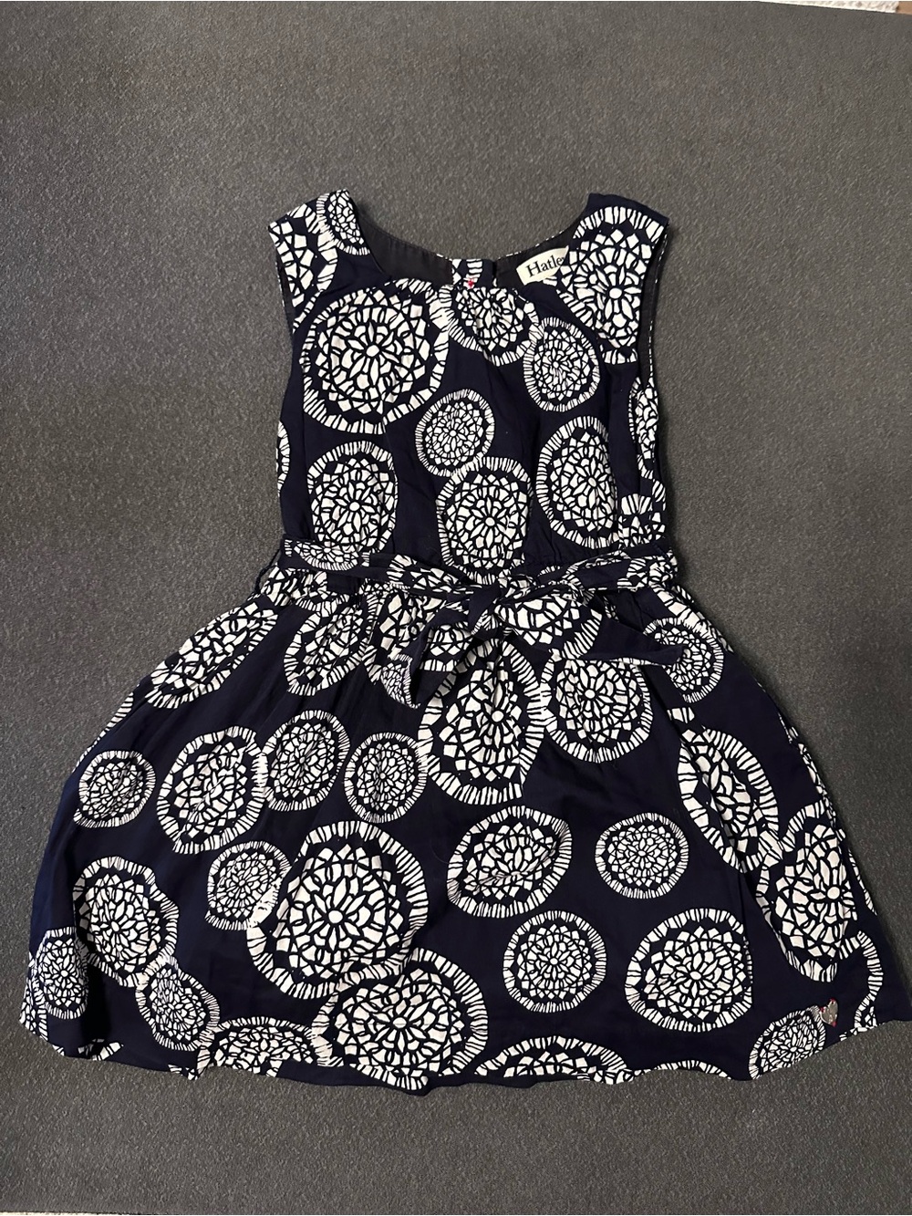 Hatley Navy and White Floral Circle Girls' Dress size 4